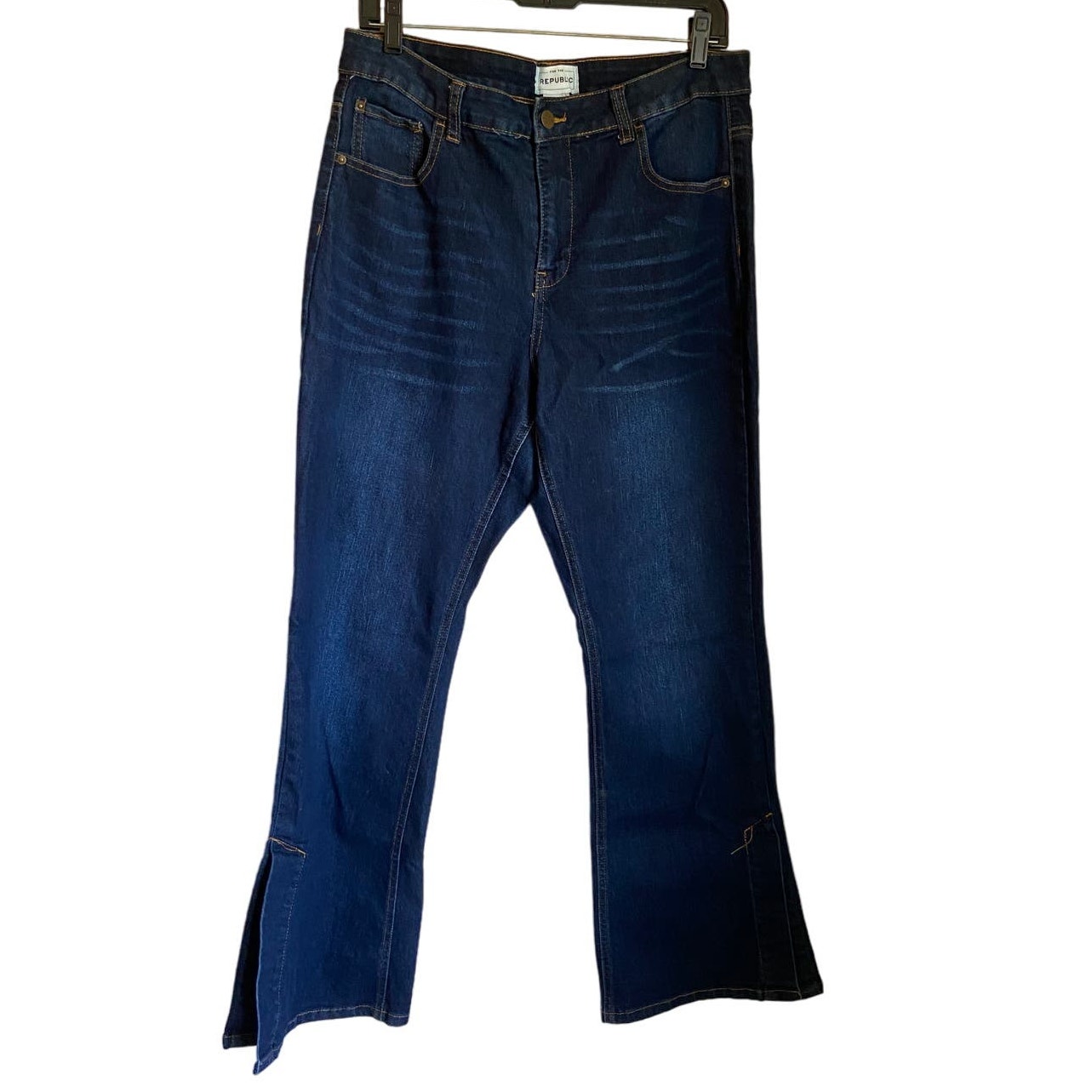 Or The Republic Blue Side Slit Flared Leg Jeans 12